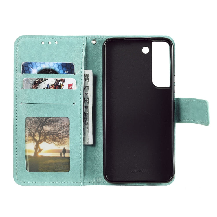 For Samsung Galaxy S22+ 5G Totem Flower Embossed Horizontal Flip Phone Leather Case with Holder & Card Slots & Wallet
