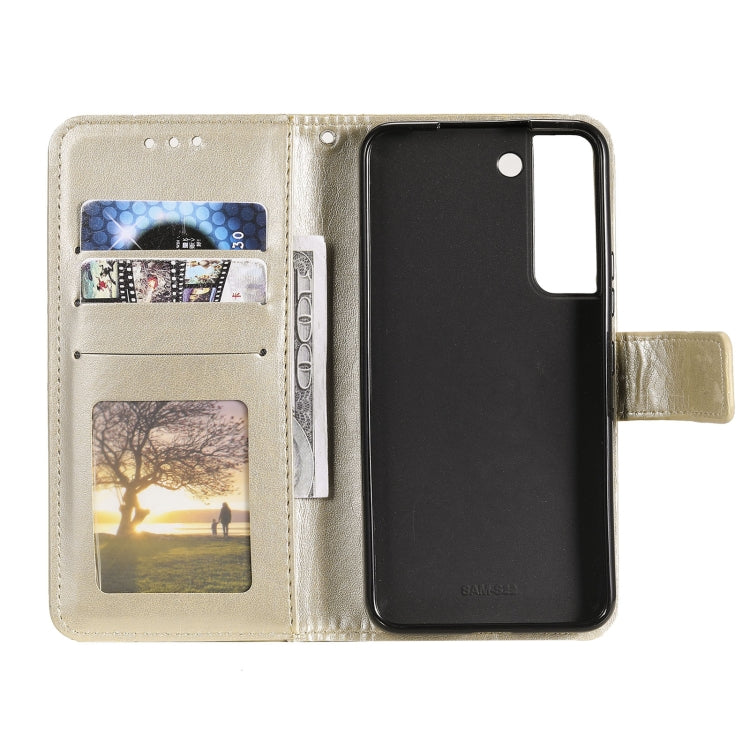 For Samsung Galaxy S22+ 5G Totem Flower Embossed Horizontal Flip Phone Leather Case with Holder & Card Slots & Wallet