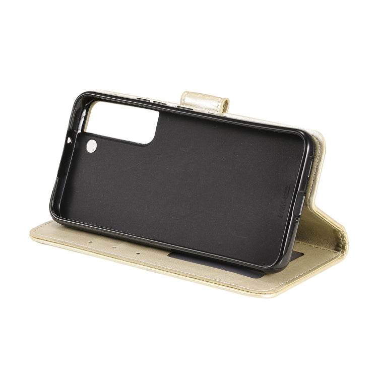For Samsung Galaxy S22+ 5G Totem Flower Embossed Horizontal Flip Phone Leather Case with Holder & Card Slots & Wallet