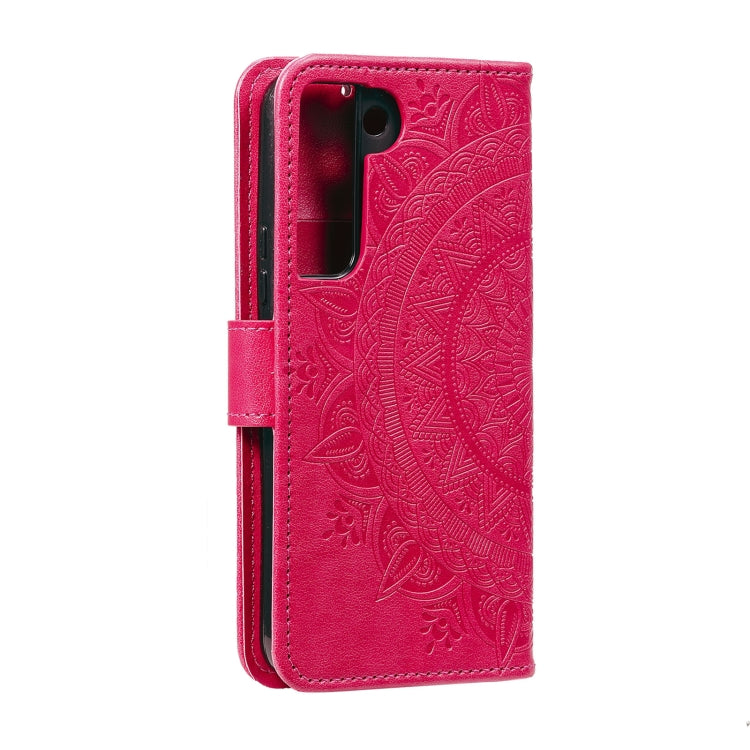 For Samsung Galaxy S22+ 5G Totem Flower Embossed Horizontal Flip Phone Leather Case with Holder & Card Slots & Wallet