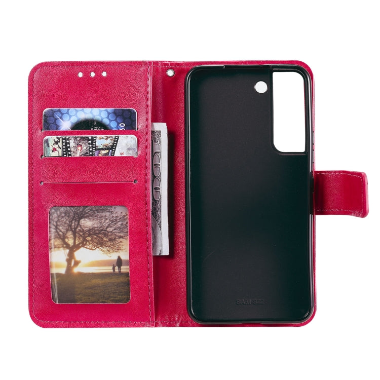 For Samsung Galaxy S22+ 5G Totem Flower Embossed Horizontal Flip Phone Leather Case with Holder & Card Slots & Wallet