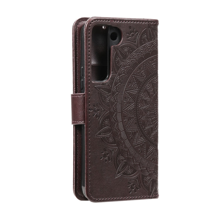 For Samsung Galaxy S22+ 5G Totem Flower Embossed Horizontal Flip Phone Leather Case with Holder & Card Slots & Wallet