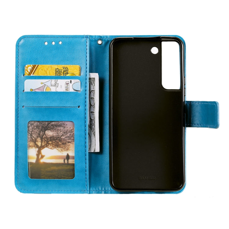 For Samsung Galaxy S22+ 5G Totem Flower Embossed Horizontal Flip Phone Leather Case with Holder & Card Slots & Wallet