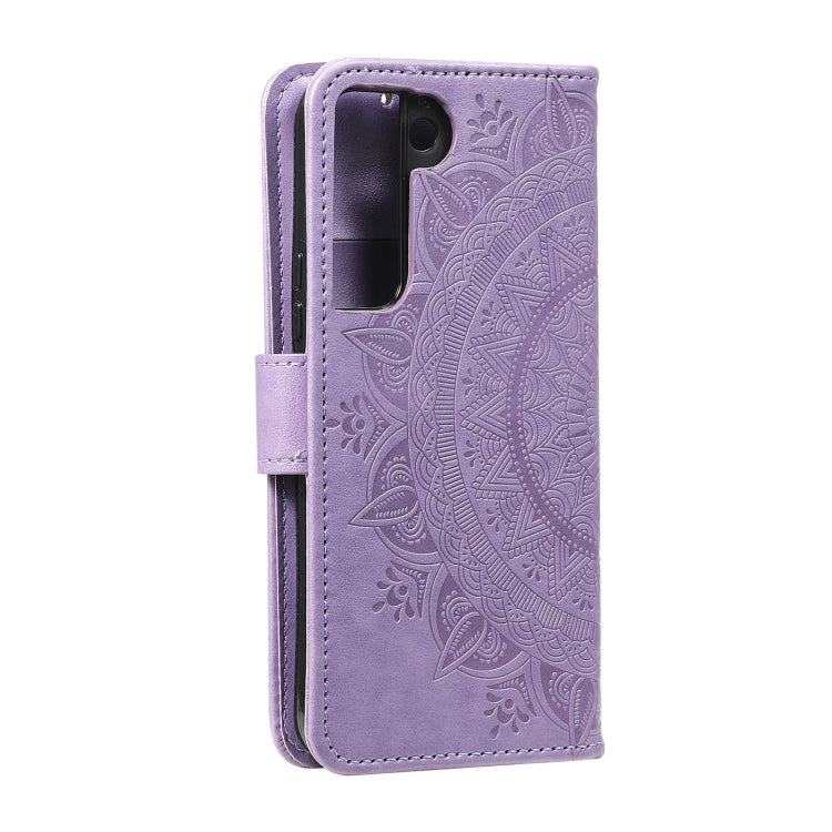 For Samsung Galaxy S22+ 5G Totem Flower Embossed Horizontal Flip Phone Leather Case with Holder & Card Slots & Wallet