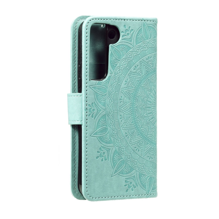 For Samsung Galaxy S22 5G Totem Flower Embossed Horizontal Flip Phone Leather Case with Holder & Card Slots & Wallet
