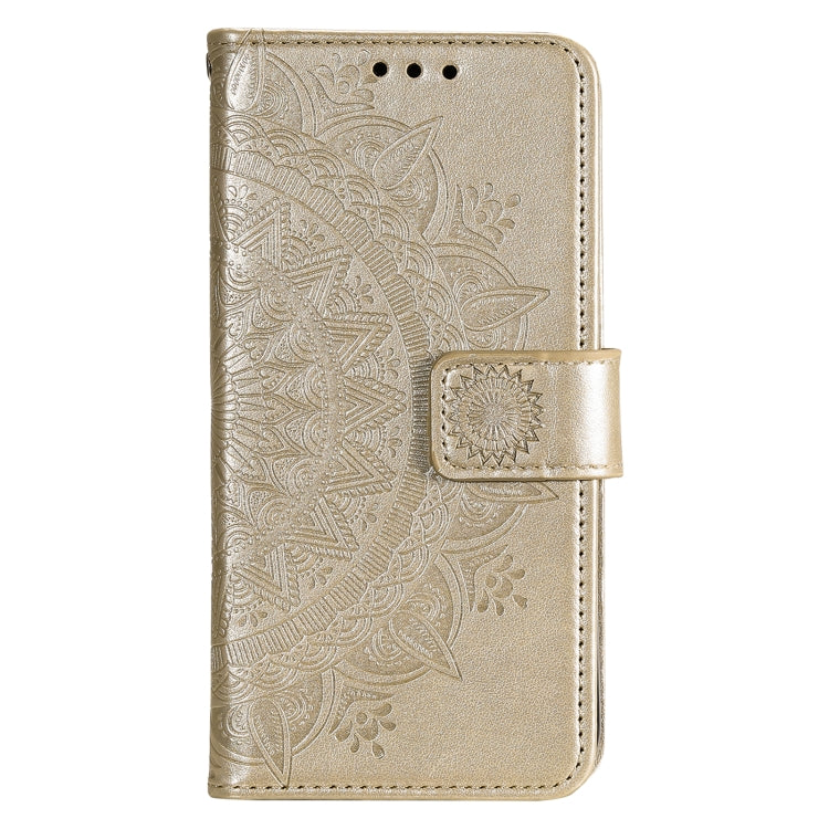 For Samsung Galaxy S22 5G Totem Flower Embossed Horizontal Flip Phone Leather Case with Holder & Card Slots & Wallet