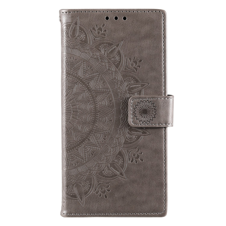 For Samsung Galaxy S22 5G Totem Flower Embossed Horizontal Flip Phone Leather Case with Holder & Card Slots & Wallet
