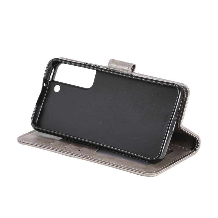 For Samsung Galaxy S22 5G Totem Flower Embossed Horizontal Flip Phone Leather Case with Holder & Card Slots & Wallet