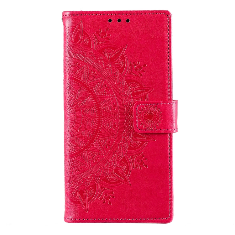 For Samsung Galaxy S22 5G Totem Flower Embossed Horizontal Flip Phone Leather Case with Holder & Card Slots & Wallet