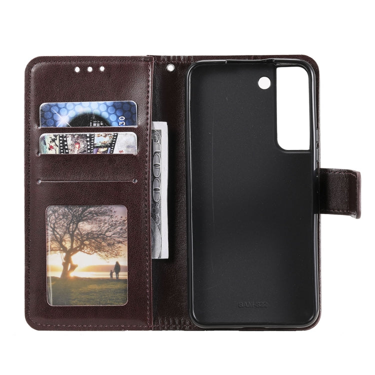For Samsung Galaxy S22 5G Totem Flower Embossed Horizontal Flip Phone Leather Case with Holder & Card Slots & Wallet