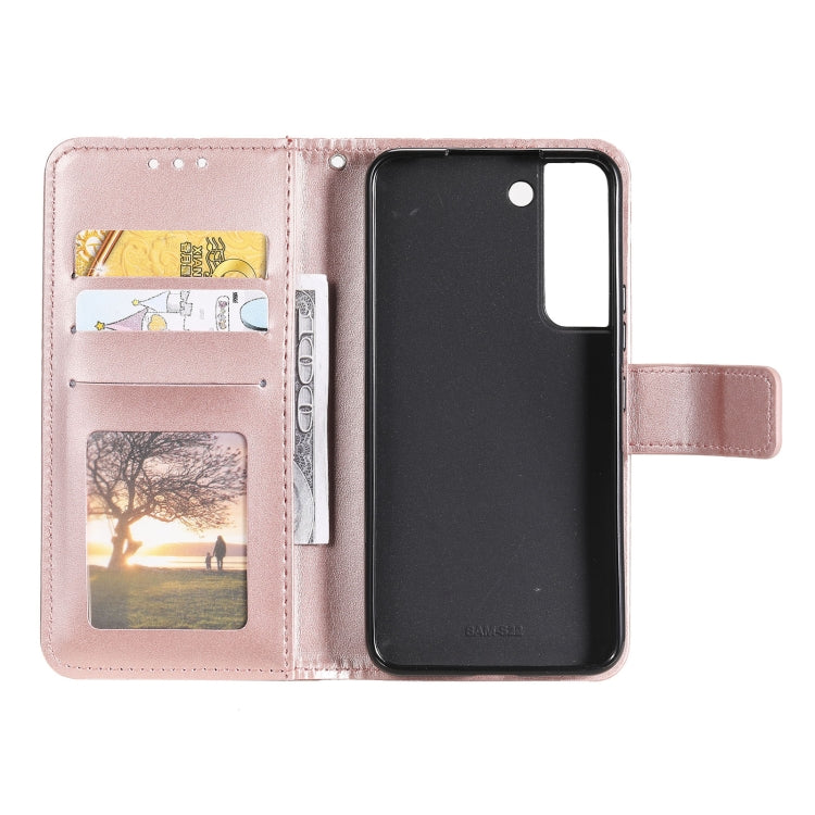 For Samsung Galaxy S22 5G Totem Flower Embossed Horizontal Flip Phone Leather Case with Holder & Card Slots & Wallet
