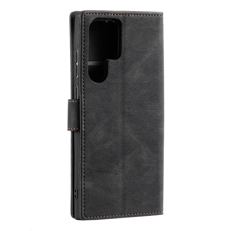 For Samsung Galaxy S22 Ultra 5G Stitching Calf Texture Horizontal Flip Phone  Leather Case with Holder & Card Slots & Wallet