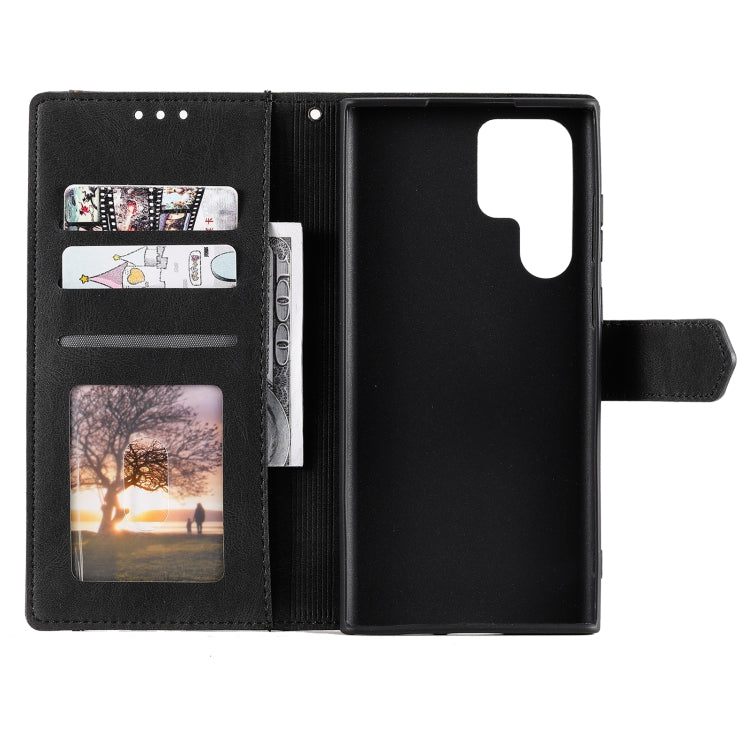 For Samsung Galaxy S22 Ultra 5G Stitching Calf Texture Horizontal Flip Phone  Leather Case with Holder & Card Slots & Wallet