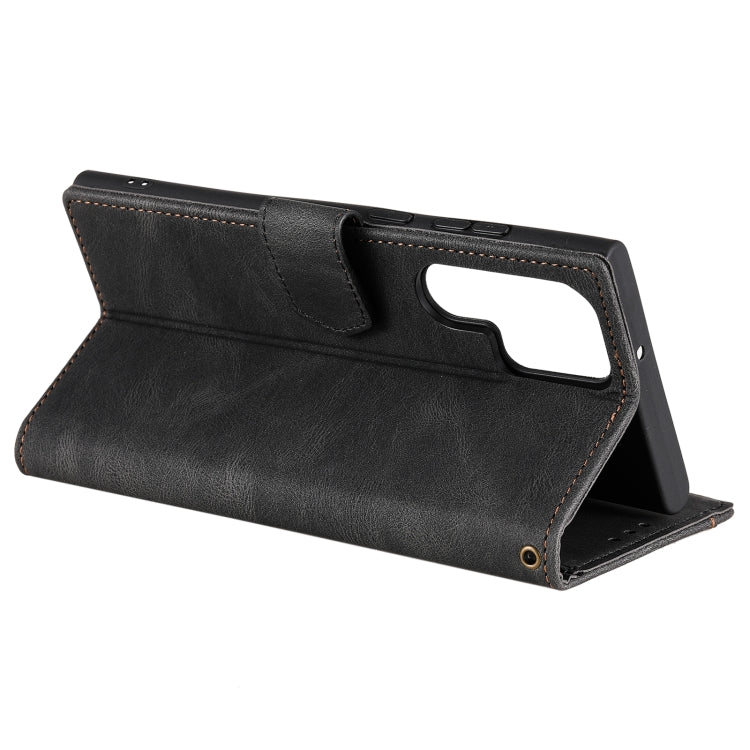 For Samsung Galaxy S22 Ultra 5G Stitching Calf Texture Horizontal Flip Phone  Leather Case with Holder & Card Slots & Wallet