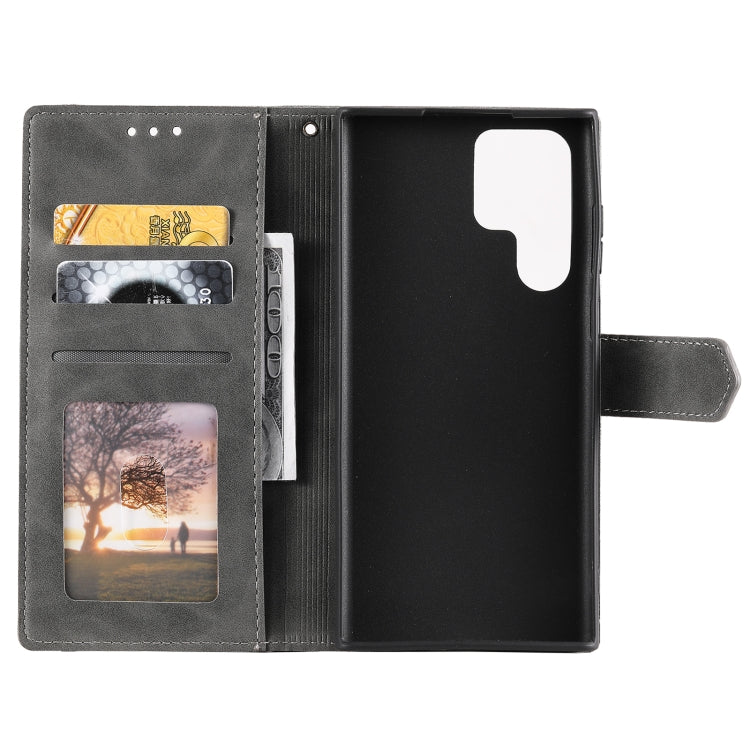 For Samsung Galaxy S22 Ultra 5G Stitching Calf Texture Horizontal Flip Phone  Leather Case with Holder & Card Slots & Wallet