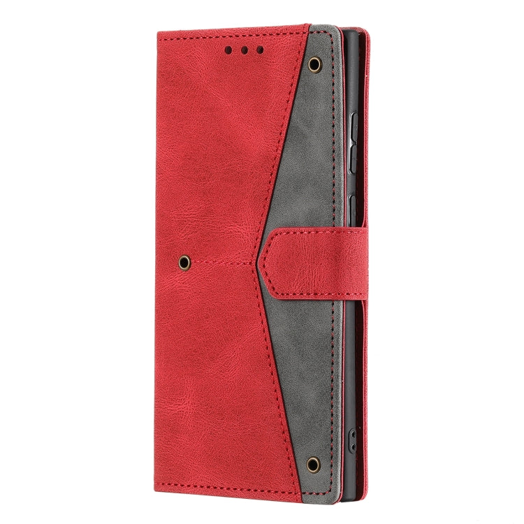 For Samsung Galaxy S22 Ultra 5G Stitching Calf Texture Horizontal Flip Phone  Leather Case with Holder & Card Slots & Wallet