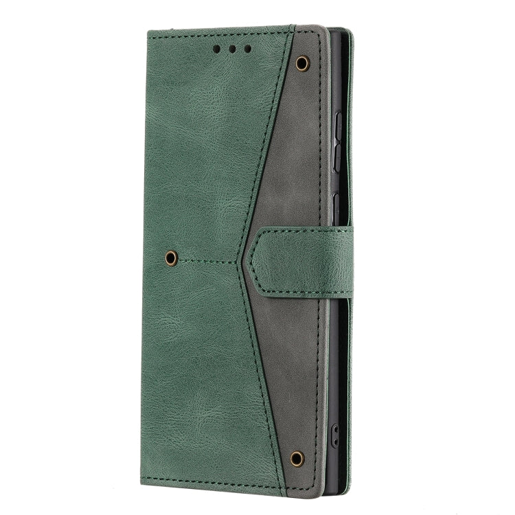 For Samsung Galaxy S22 Ultra 5G Stitching Calf Texture Horizontal Flip Phone  Leather Case with Holder & Card Slots & Wallet