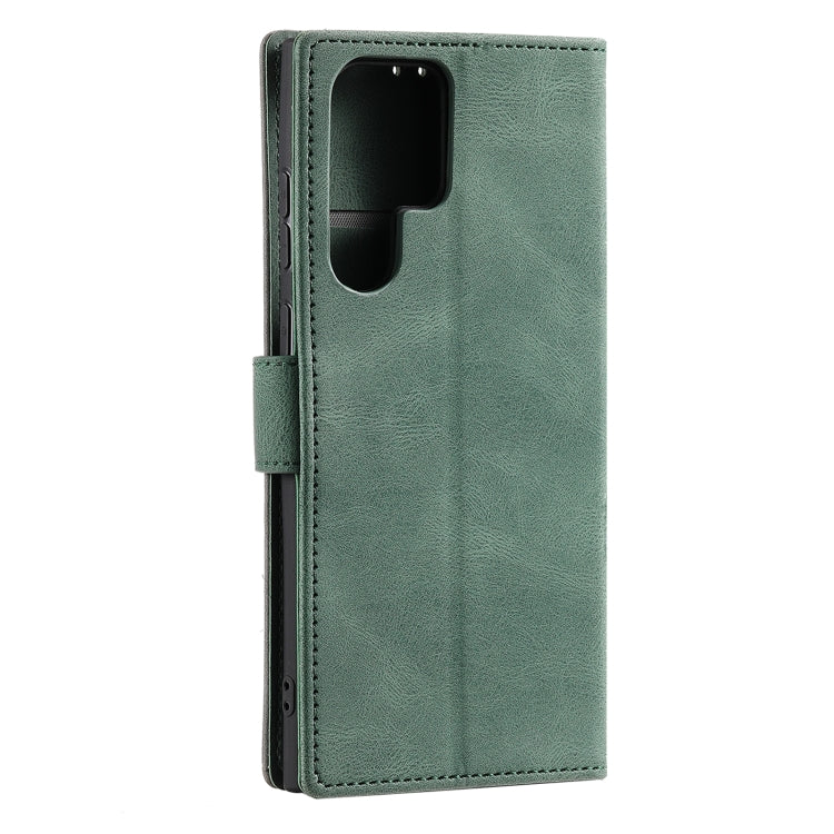 For Samsung Galaxy S22 Ultra 5G Stitching Calf Texture Horizontal Flip Phone  Leather Case with Holder & Card Slots & Wallet