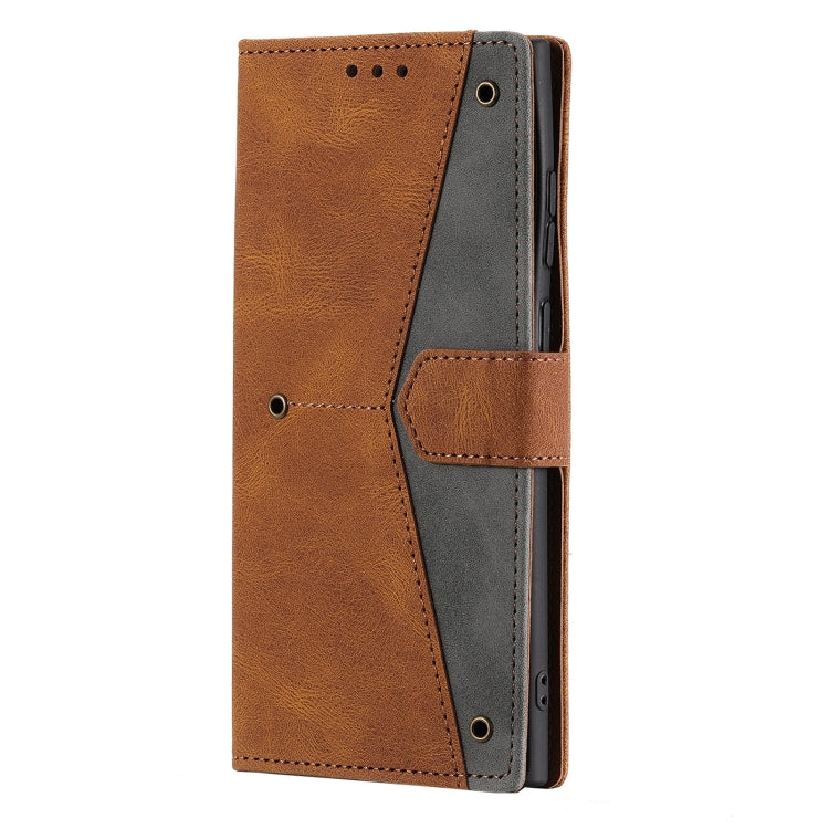 For Samsung Galaxy S22 Ultra 5G Stitching Calf Texture Horizontal Flip Phone  Leather Case with Holder & Card Slots & Wallet