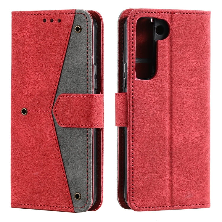 For Samsung Galaxy S22+ 5G Stitching Calf Texture Horizontal Flip Phone  Leather Case with Holder & Card Slots & Wallet