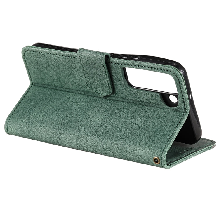 For Samsung Galaxy S22+ 5G Stitching Calf Texture Horizontal Flip Phone  Leather Case with Holder & Card Slots & Wallet