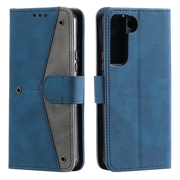 For Samsung Galaxy S22+ 5G Stitching Calf Texture Horizontal Flip Phone  Leather Case with Holder & Card Slots & Wallet