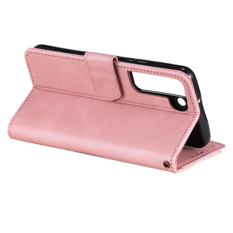 For Samsung Galaxy S22 5G Stitching Calf Texture Horizontal Flip Phone  Leather Case with Holder & Card Slots & Wallet