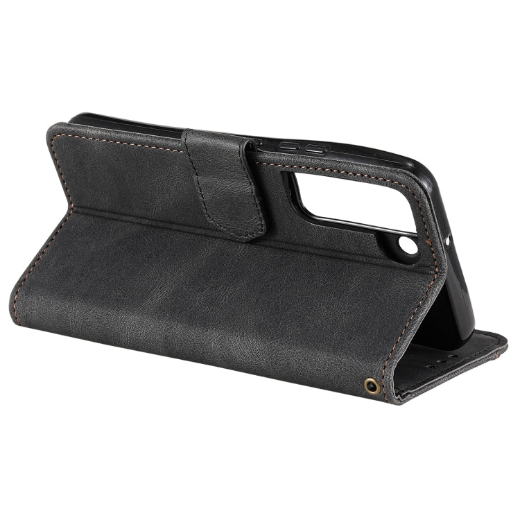 For Samsung Galaxy S22 5G Stitching Calf Texture Horizontal Flip Phone  Leather Case with Holder & Card Slots & Wallet