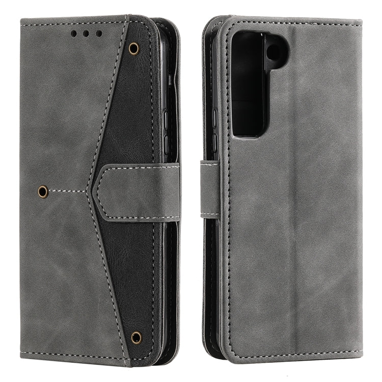 For Samsung Galaxy S22 5G Stitching Calf Texture Horizontal Flip Phone  Leather Case with Holder & Card Slots & Wallet