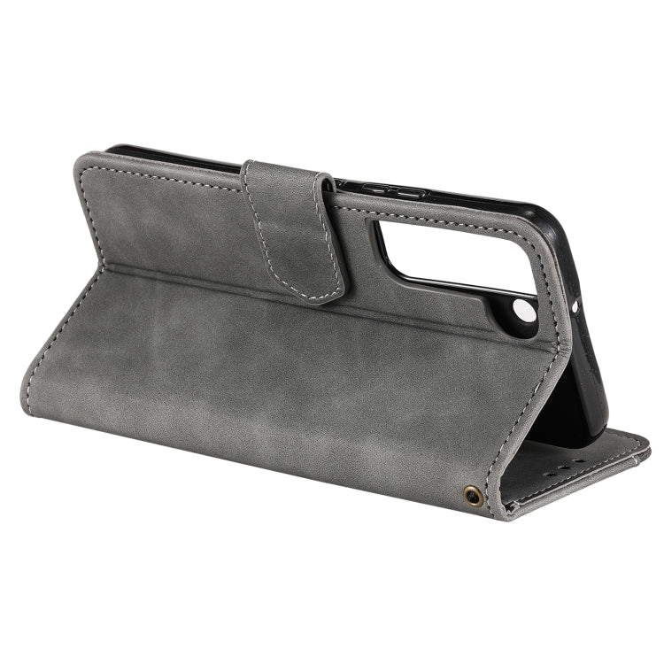 For Samsung Galaxy S22 5G Stitching Calf Texture Horizontal Flip Phone  Leather Case with Holder & Card Slots & Wallet