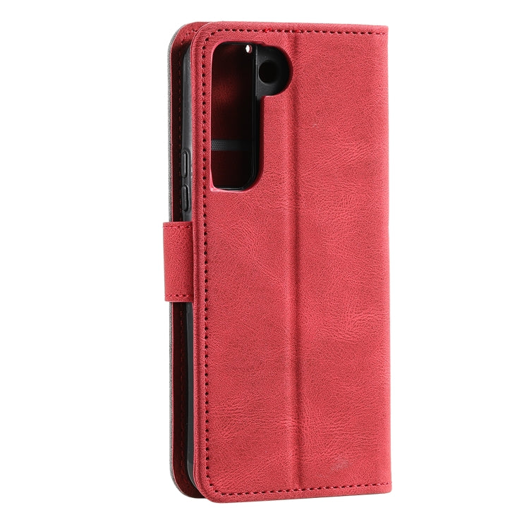 For Samsung Galaxy S22 5G Stitching Calf Texture Horizontal Flip Phone  Leather Case with Holder & Card Slots & Wallet