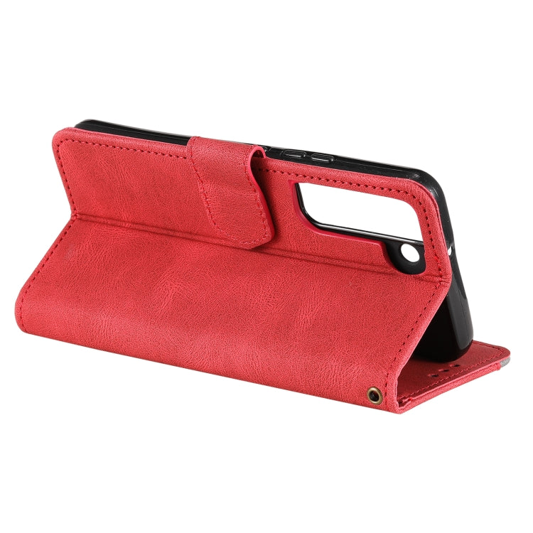 For Samsung Galaxy S22 5G Stitching Calf Texture Horizontal Flip Phone  Leather Case with Holder & Card Slots & Wallet