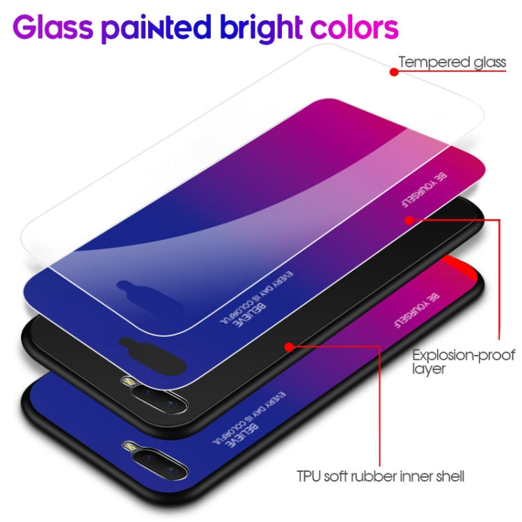 For OPPO K1 / R15X Gradient Color Glass Case