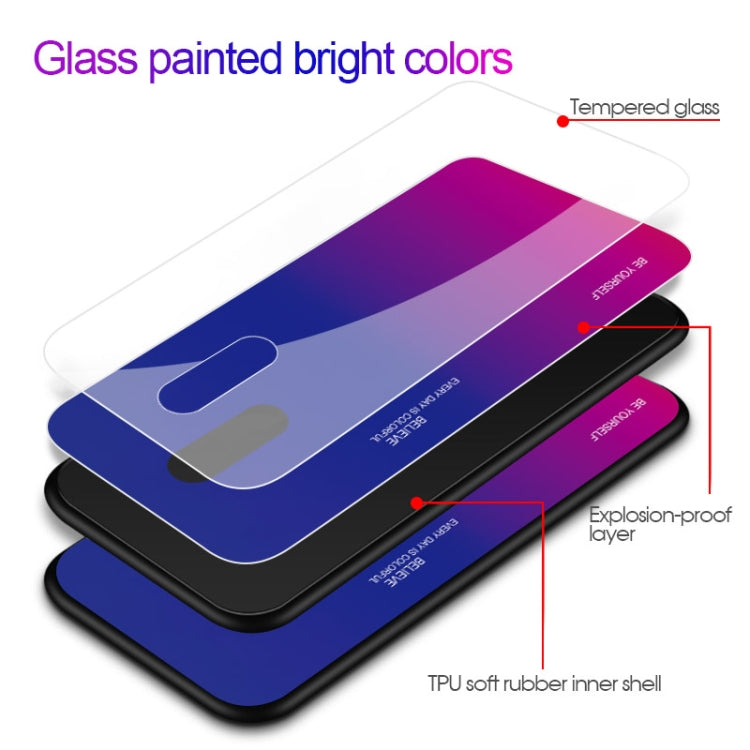 For OPPO R17 Gradient Color Glass Case