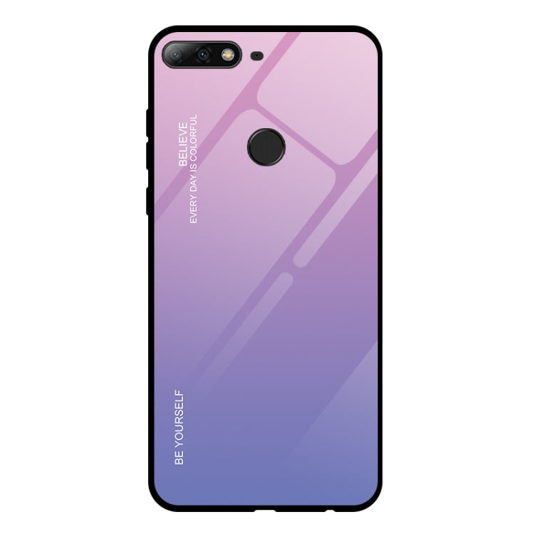 For Huawei Honor 7C / Enjoy 8 / Y7 (2018) Gradient Color Glass Case