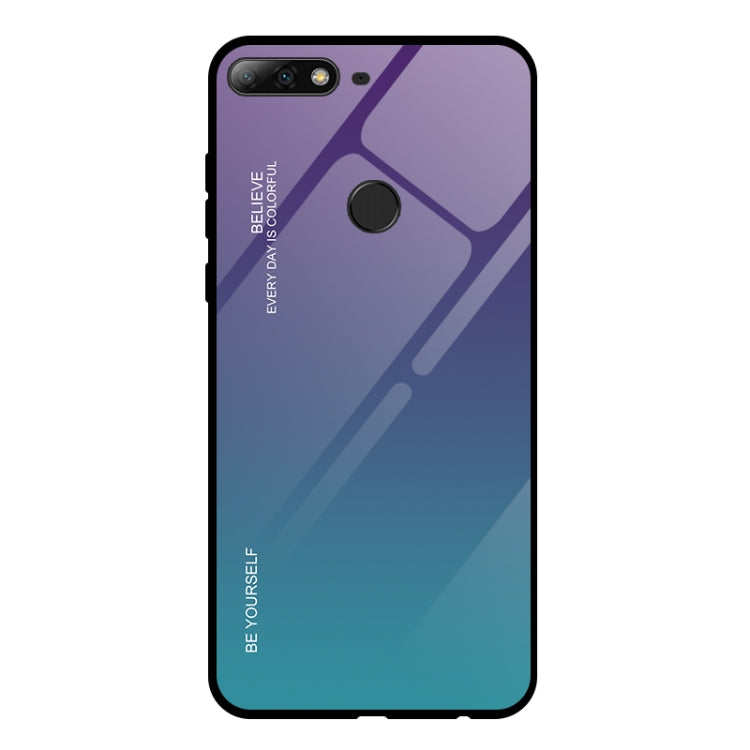 For Huawei Honor 7C / Enjoy 8 / Y7 (2018) Gradient Color Glass Case