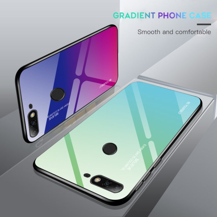 For Huawei Honor 7C / Enjoy 8 / Y7 (2018) Gradient Color Glass Case