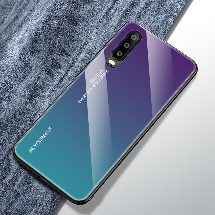 For Huawei P30 Gradient Color Glass Case