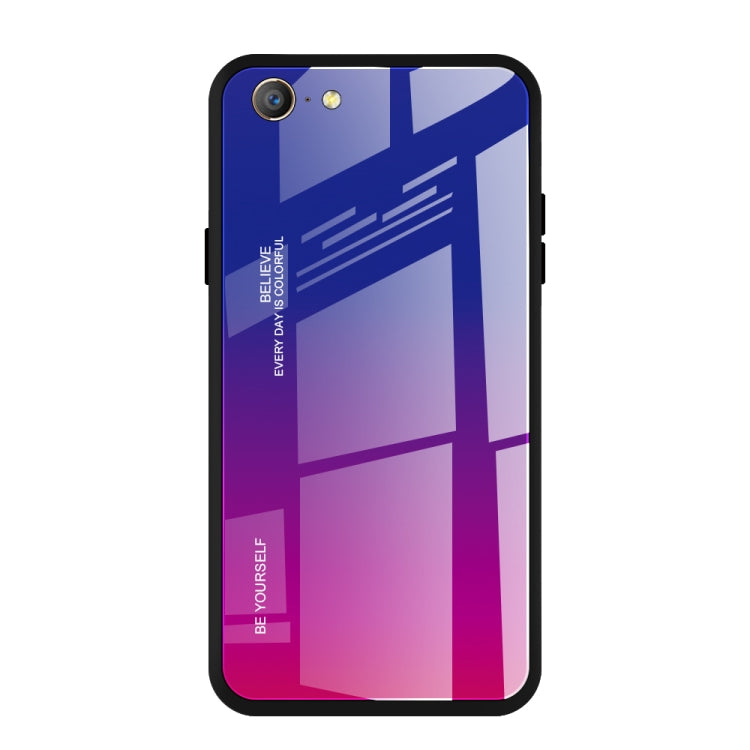For OPPO A57 / A39 Gradient Color Glass Case
