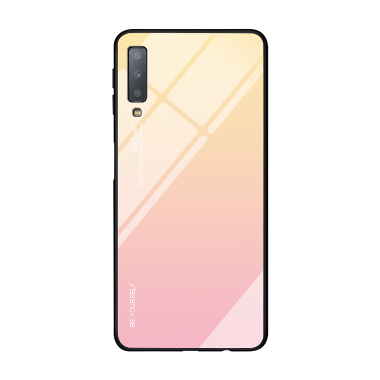 For Galaxy A7 (2018) Gradient Color Glass Case