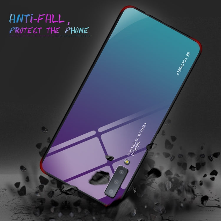 For Galaxy A7 (2018) Gradient Color Glass Case