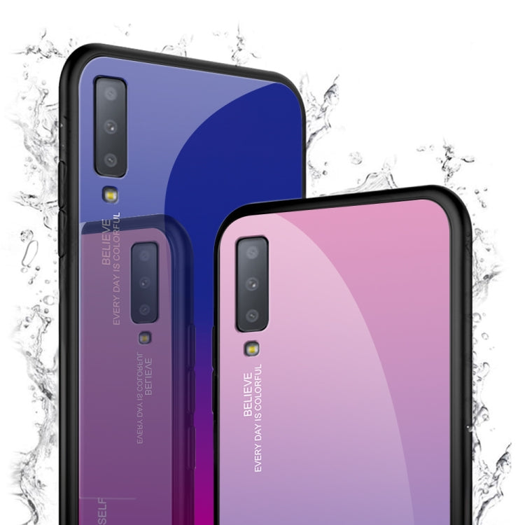 For Galaxy A7 (2018) Gradient Color Glass Case