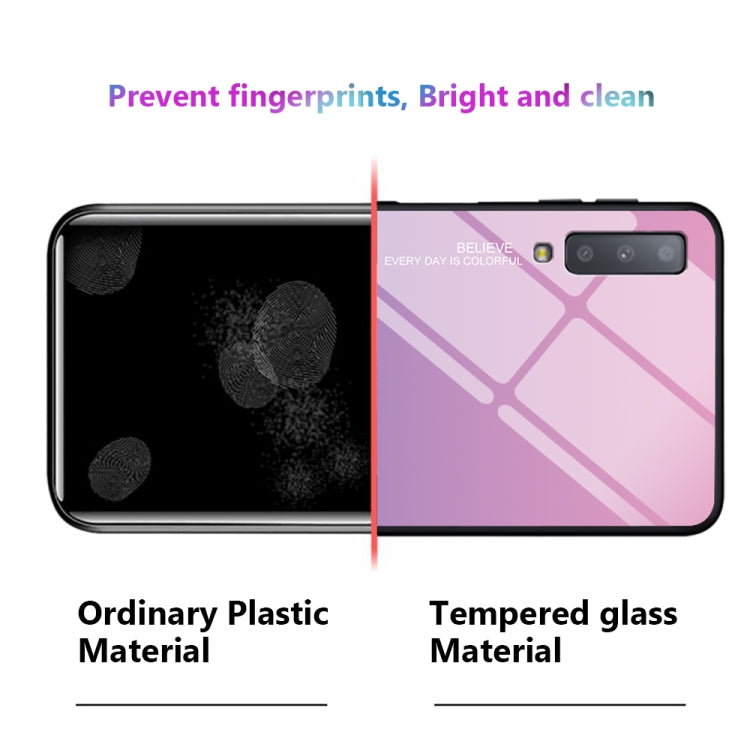 For Galaxy A7 (2018) Gradient Color Glass Case