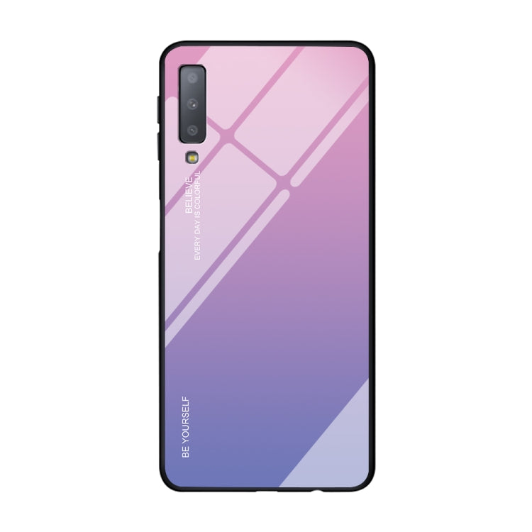 For Galaxy A7 (2018) Gradient Color Glass Case