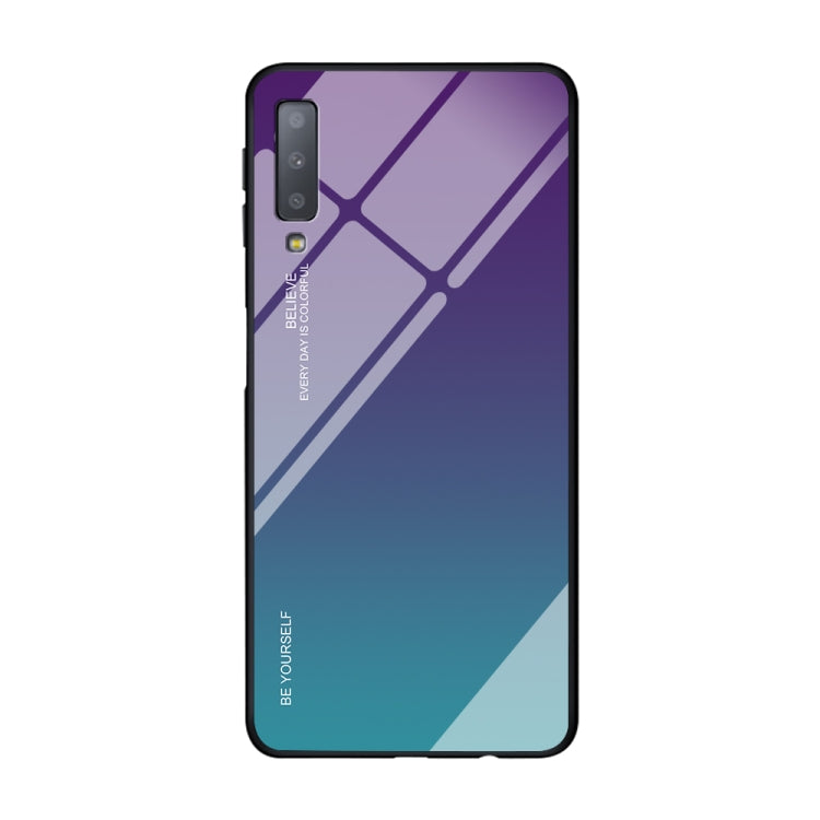For Galaxy A7 (2018) Gradient Color Glass Case