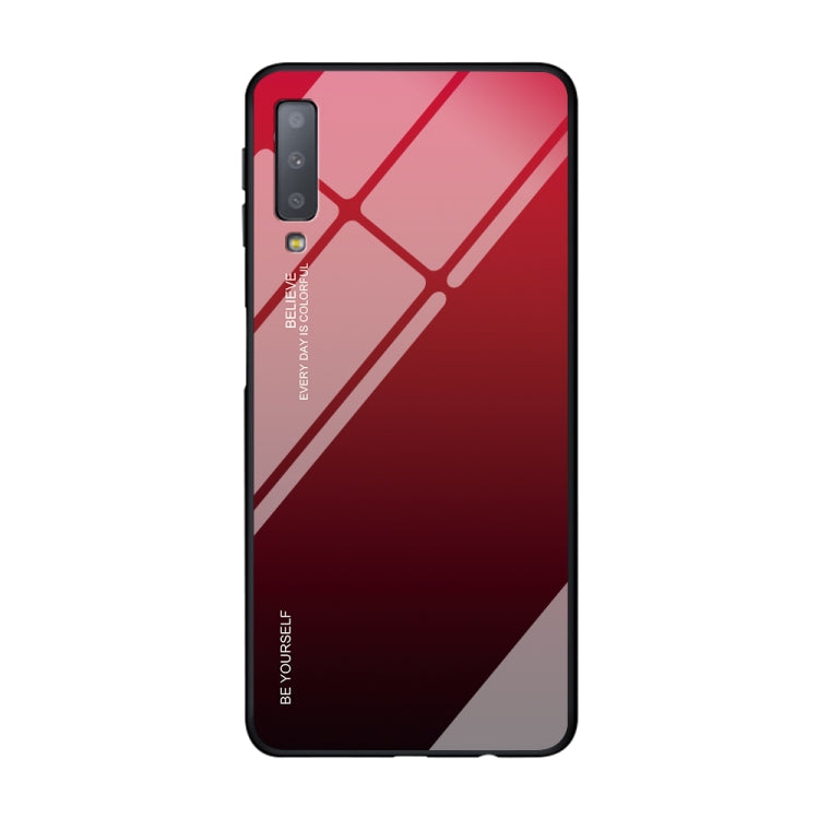 For Galaxy A7 (2018) Gradient Color Glass Case