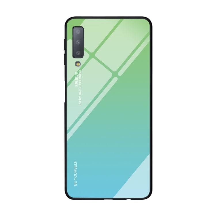 For Galaxy A7 (2018) Gradient Color Glass Case