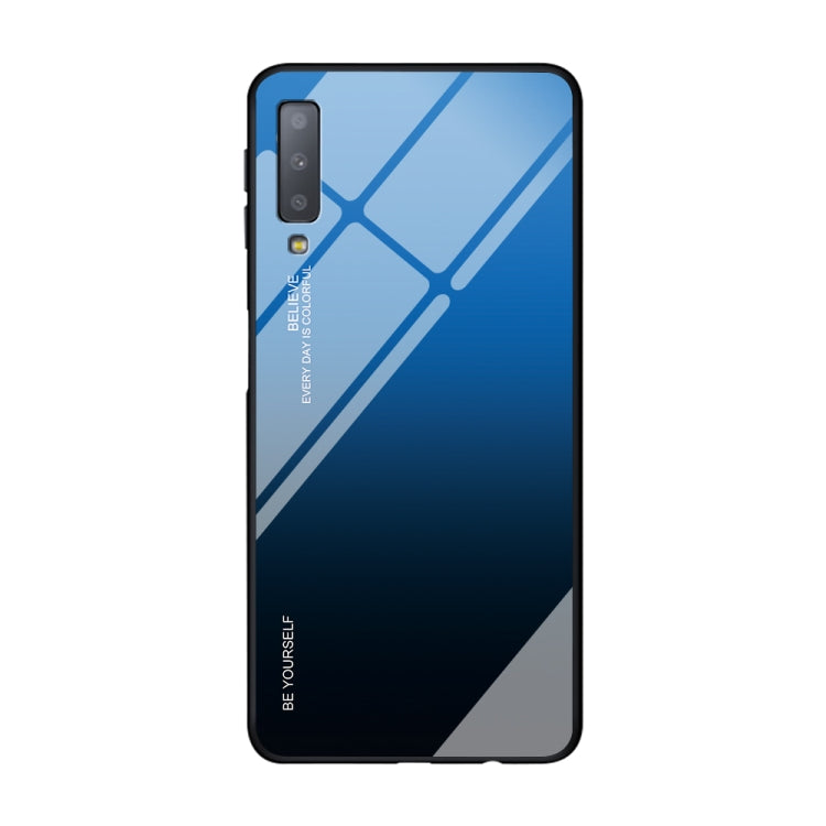 For Galaxy A7 (2018) Gradient Color Glass Case