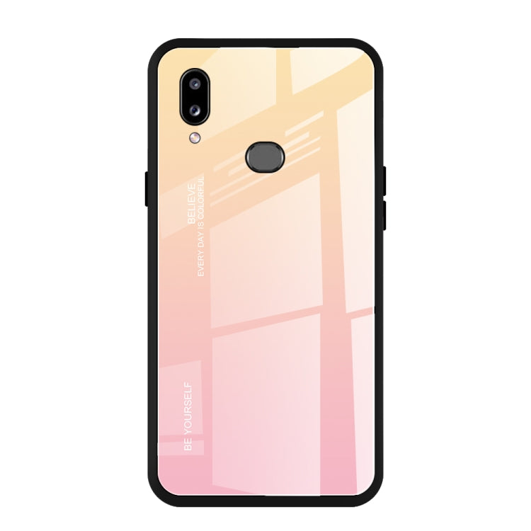 For Galaxy A10s Gradient Color Glass Case