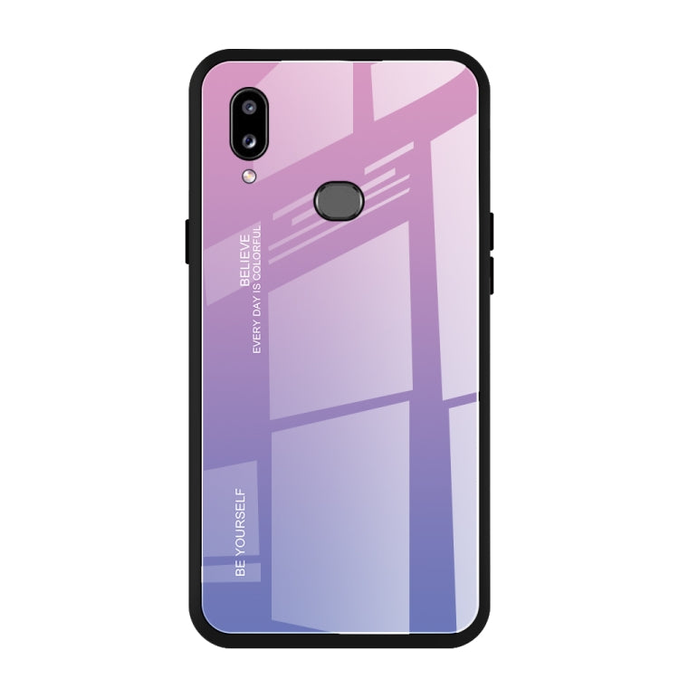 For Galaxy A10s Gradient Color Glass Case